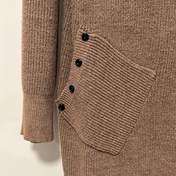 NWOT Sweater Dress Cowl Neck Buttons Pockets Blush, Size S/M - Picture 3 of 11